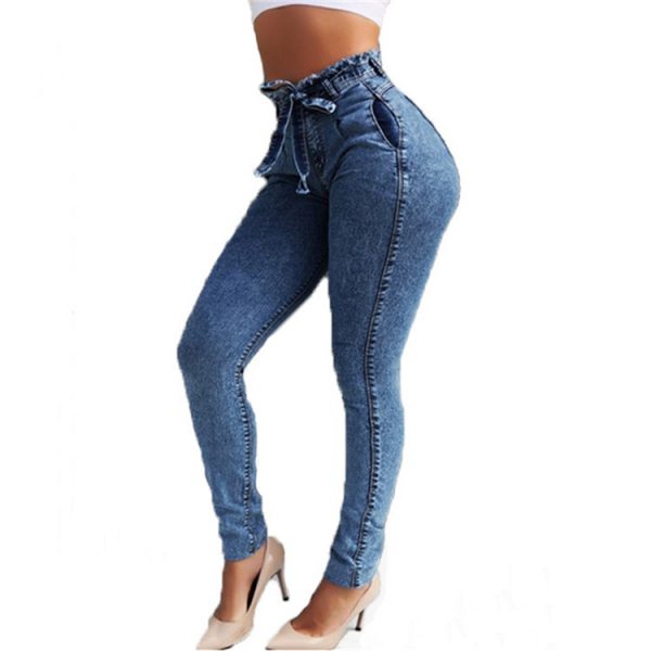 Women Denim High Waist Skinny Pant Skinny Pantalone Lady Femme Stretch Fringe Women Jeans - Image 5