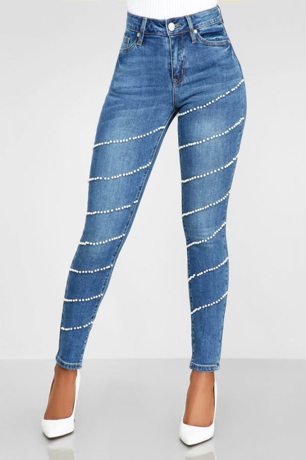 YHSG230 Sexy Women Skinny Jeans Rivet Pants Low Rise YH-SGasual Denim Jeans - Image 3