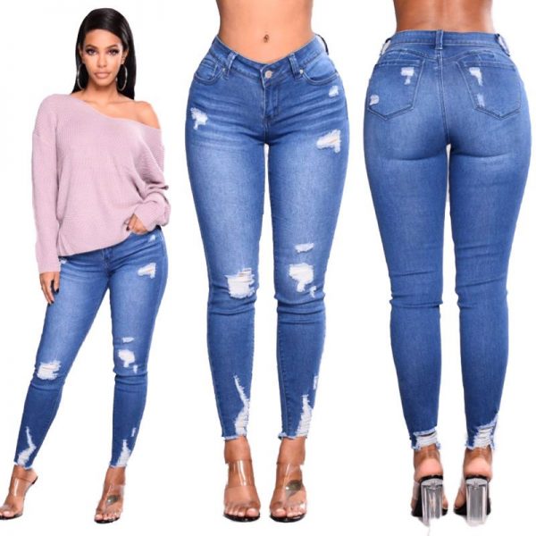 ladies pant 2022 hot style small trousers women's jeans new stretch high waist skinny jeans women jeans - Image 4