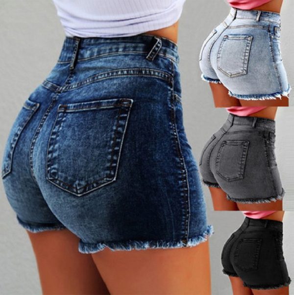 Wholesale Women Plus Size Pants & Jeans High Waist Stretch Super Short Jeans