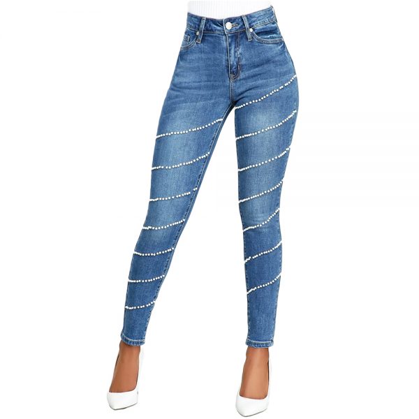 YHSG230 Sexy Women Skinny Jeans Rivet Pants Low Rise YH-SGasual Denim Jeans - Image 6