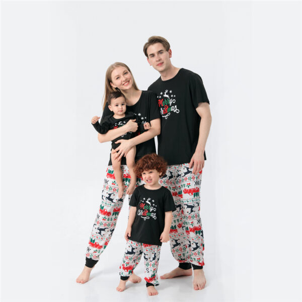 New fashion family short sleeve suit matching soft family sleepwear kids christmas pajamas - Image 6