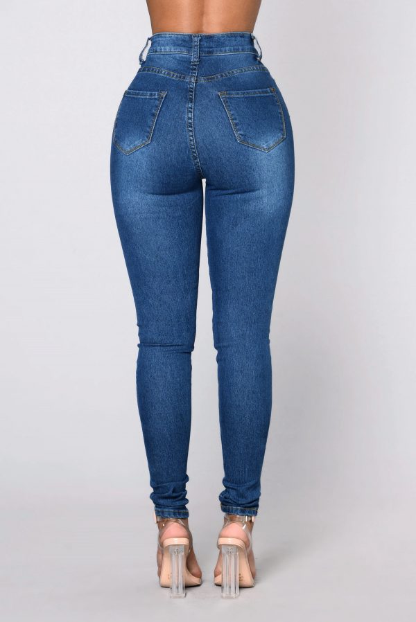 New Fashion Autumn Women Denim Skinny Pants high-Waist Blue Black Slim Elastic Lady Jeans - Image 2