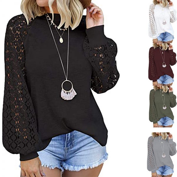 Women Lace Blouse long sleeve girls lovely floral embroidery shirt 2019 summer ladies stand collar blouse woman tops femme chic