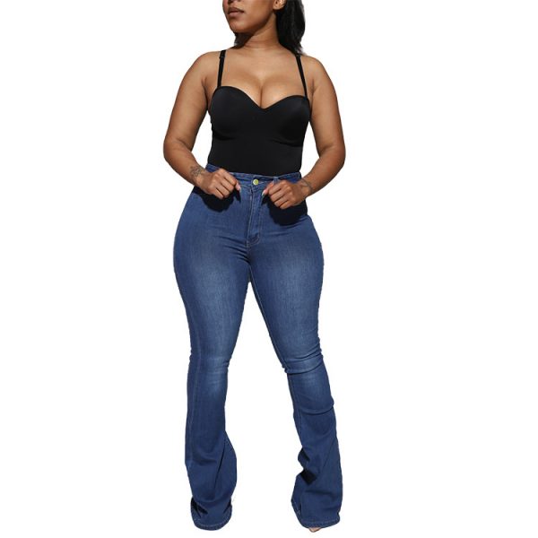 W7078-2021 trending high waisted jeans women trousers flare pants bell bottom jeans - Image 2