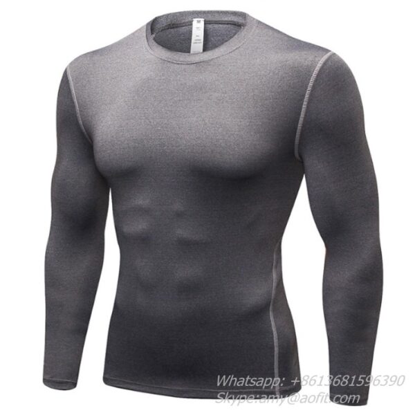 High Elastic Many colors Quick Drying T shirt Men Compression Shirt Sporting Long Sleeve clothing