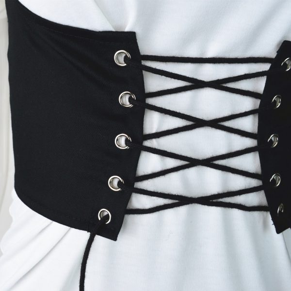 women waistcoat tightly Corset tape front tie back zipper women Corset tape summer top Y2K - Image 4