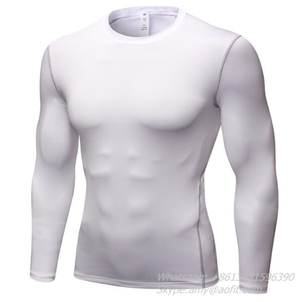 High Elastic Many colors Quick Drying T shirt Men Compression Shirt Sporting Long Sleeve clothing - Image 3