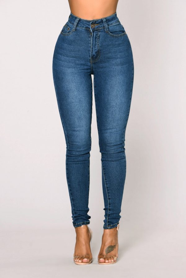 New Fashion Autumn Women Denim Skinny Pants high-Waist Blue Black Slim Elastic Lady Jeans - Image 3