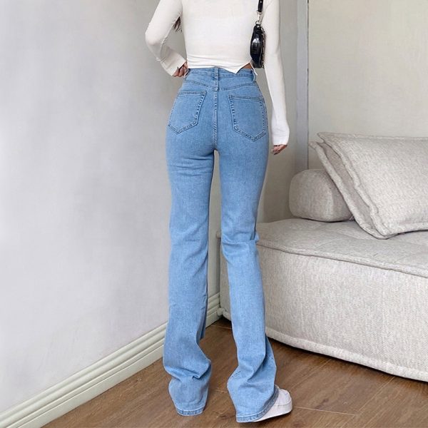 Women Straight Baggy Mom Jeans 2021 Oversize Aesthetic Flooding Jean Denim Pants Woman Stacked Stretch Trending Boyfriend Jeans - Image 4