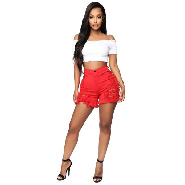 Summer Sexy Hot Shorts Washed Jeans Ripped Denim Shorts Plus Size High Waist Women Short Jeans For Women - Image 2