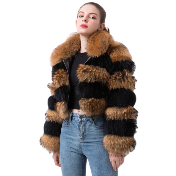 QIUCHEN QC20061 new arrival women coats real raccoon fur jacket natural fur coat winter luxury fur clothe - Image 6