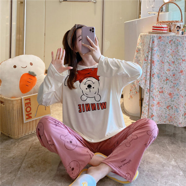 Korea Winter Loungewear Pjs Sleepwear Vendor Daster Wanita Piyama Pijama-Por-Mayor Pyjama Long Sleeve Women Printed Pajama Set - Image 5