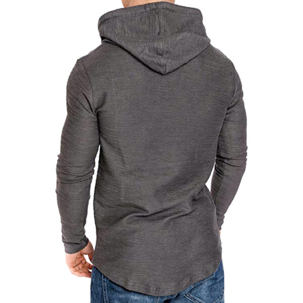 Solid Men's Sweatshirt Fashion Men's Hoodies Spring And Autumn Winter Hip Hop Long Sleeve Hoodie Male Clothes B1808 - Image 3