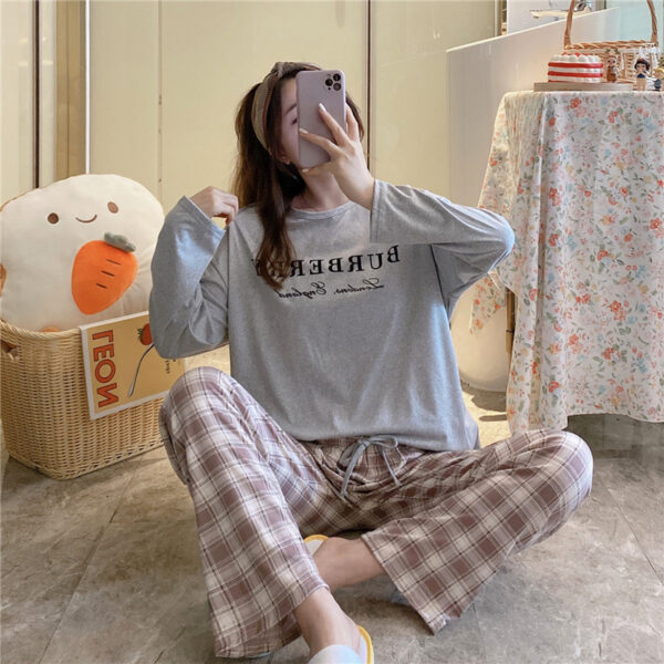 Korea Winter Loungewear Pjs Sleepwear Vendor Daster Wanita Piyama Pijama-Por-Mayor Pyjama Long Sleeve Women Printed Pajama Set - Image 2