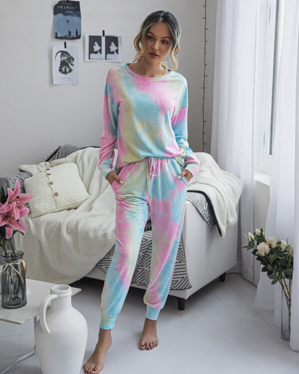 2021 Autumn Tie Dye pajama set women Sleep Wear Sleepwear Women's Pajamas Set Lounge Wear Sleeping Set Women Nightwear