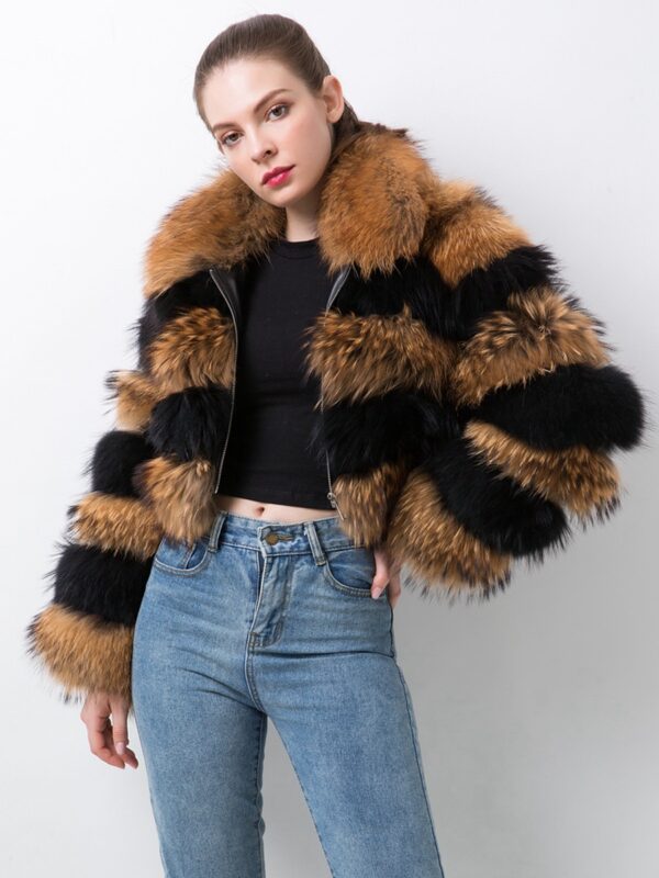 QIUCHEN QC20061 new arrival women coats real raccoon fur jacket natural fur coat winter luxury fur clothe - Image 2