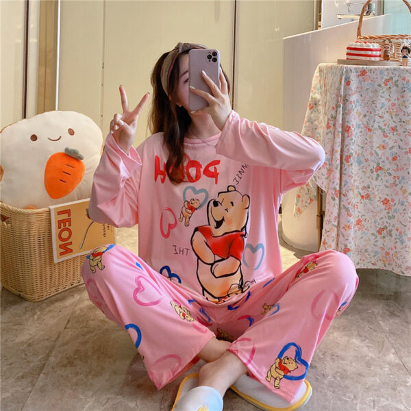 Korea Winter Loungewear Pjs Sleepwear Vendor Daster Wanita Piyama Pijama-Por-Mayor Pyjama Long Sleeve Women Printed Pajama Set - Image 6