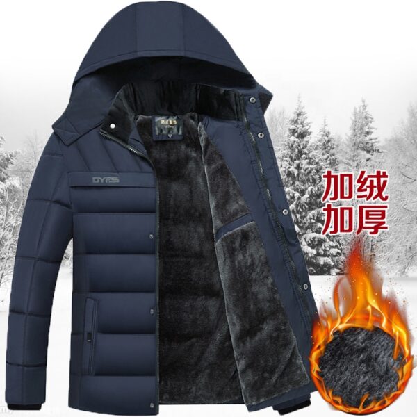 OEM Custom High Quality Winter Plus Size Men' Jackets Fleece Hooded Jacket Men 2021 Cold-proof Down Coats For Men - Image 6