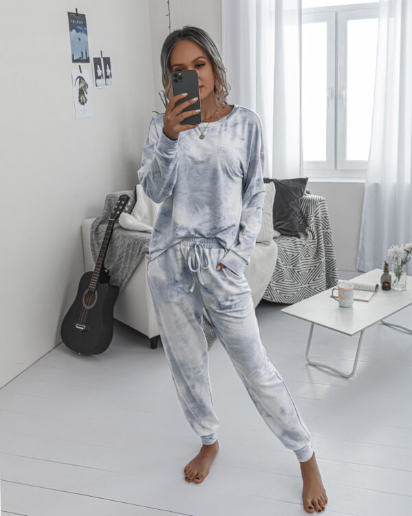 2021 Autumn Tie Dye pajama set women Sleep Wear Sleepwear Women's Pajamas Set Lounge Wear Sleeping Set Women Nightwear - Image 5