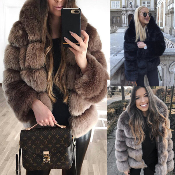 Winter 2022 Women Fashion Faux Fur Collar Down Coat 3Xl Plus Size Jacket Women Puffer Cashmere Leopard Coats - Image 6