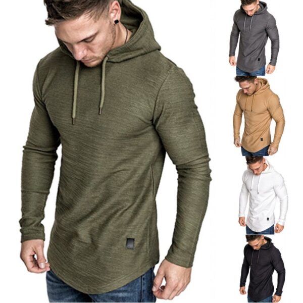 Solid Men's Sweatshirt Fashion Men's Hoodies Spring And Autumn Winter Hip Hop Long Sleeve Hoodie Male Clothes B1808 - Image 6