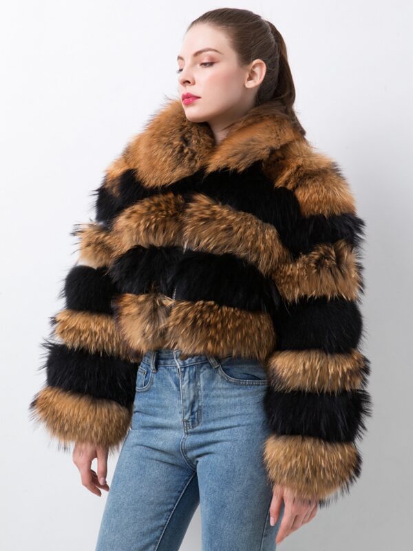 QIUCHEN QC20061 new arrival women coats real raccoon fur jacket natural fur coat winter luxury fur clothe - Image 3