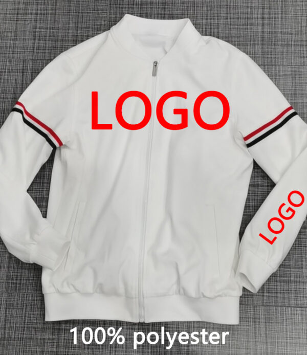 2021 Wholesale Oem Winter Fashion Custom Blank Zip Up Plus Size Windbreaker White And Black Bomber Jackets For Men - Image 2