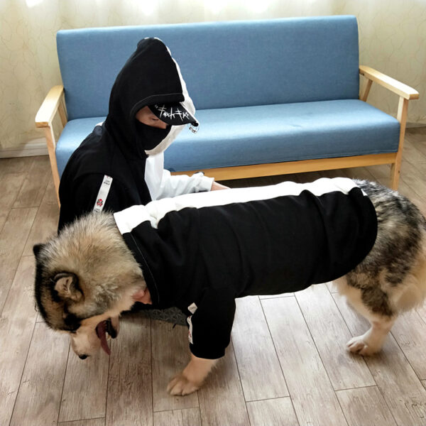 2022 S-6XL fashion Family stitching color matching dog and owner hoodie cloth clothes for winter autumn - Image 2