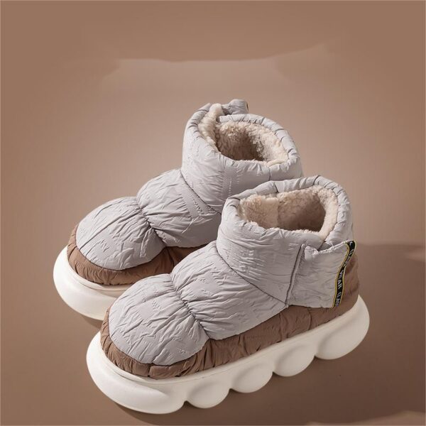 BUSY GIRL Feather Cloth Indoor Slippers EVA Winter Warm Women Shoes Chunky Platform Comfortable Soft Bottom Casual Shoes QY4142 - Image 5