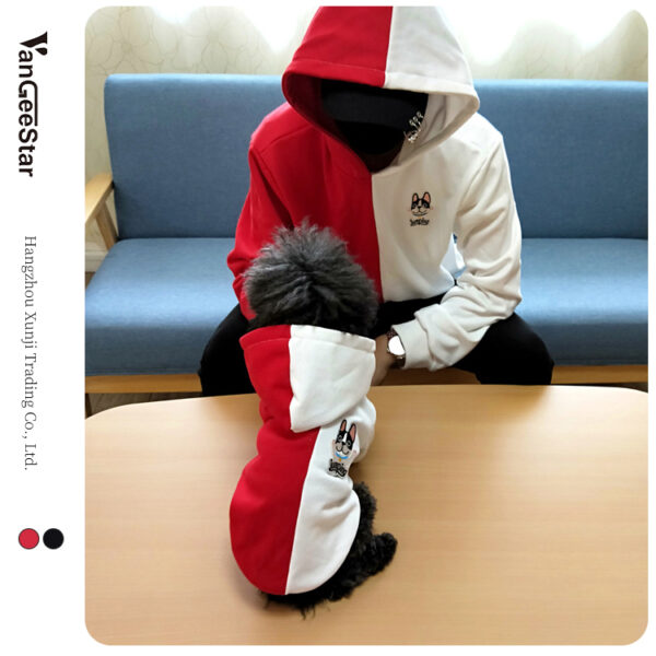 2022 S-6XL fashion Family stitching color matching dog and owner hoodie cloth clothes for winter autumn - Image 6