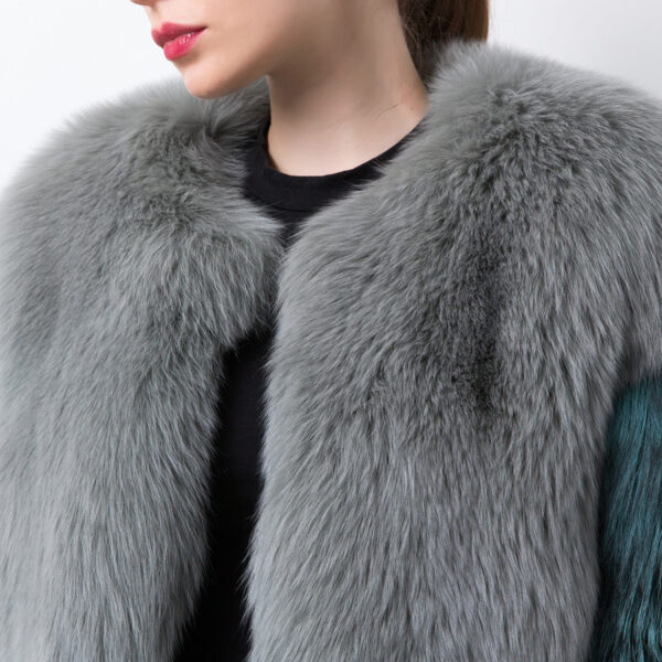 QIUCHEN QC20060 new arrival women winter coats real fox fur jacket luxury silver fox fur coat fashion clothe - Image 5