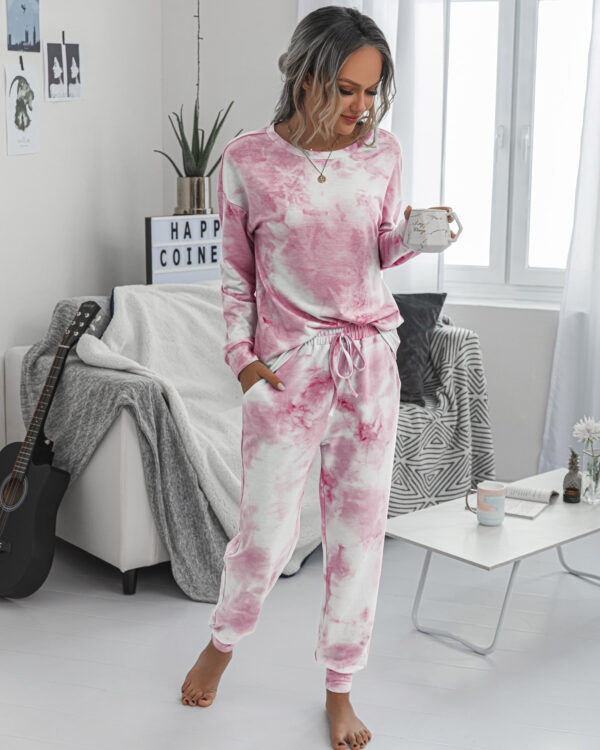 2021 Autumn Tie Dye pajama set women Sleep Wear Sleepwear Women's Pajamas Set Lounge Wear Sleeping Set Women Nightwear - Image 2