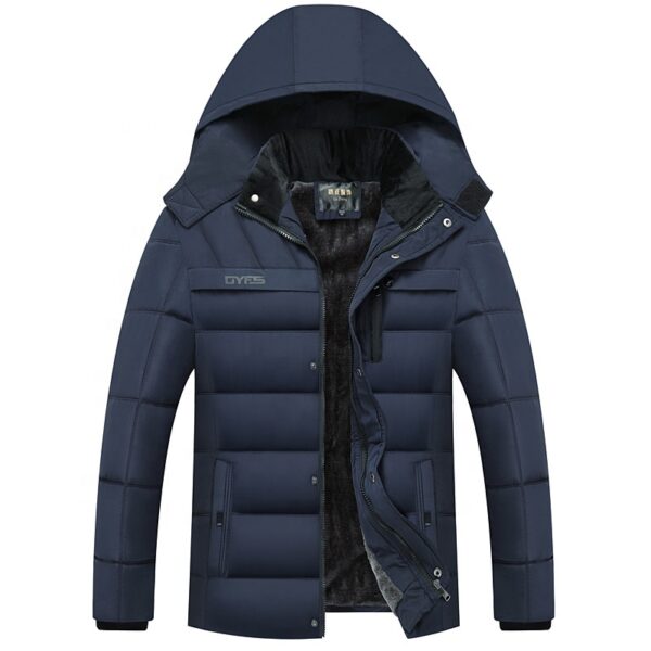 OEM Custom High Quality Winter Plus Size Men' Jackets Fleece Hooded Jacket Men 2021 Cold-proof Down Coats For Men - Image 2