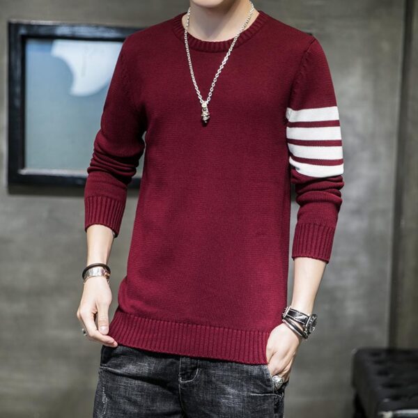 New Sweater Men Cotton Soft Winter Warm Knit Solid Color Clothes O-neck Pullover Tops Males Brand Clothing Men Luxurt Clothe - Image 3