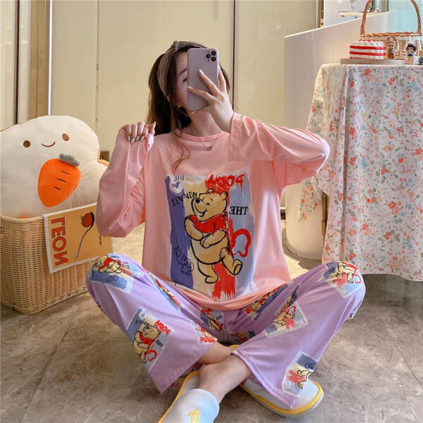 Korea Winter Loungewear Pjs Sleepwear Vendor Daster Wanita Piyama Pijama-Por-Mayor Pyjama Long Sleeve Women Printed Pajama Set - Image 3