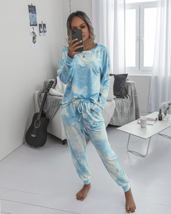 2021 Autumn Tie Dye pajama set women Sleep Wear Sleepwear Women's Pajamas Set Lounge Wear Sleeping Set Women Nightwear - Image 3