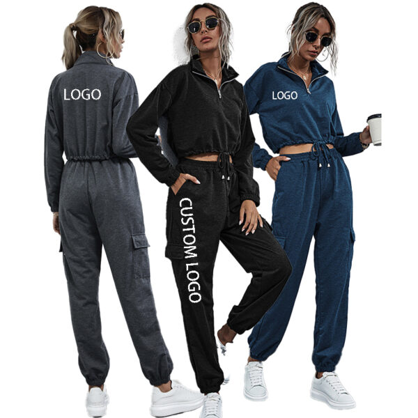 Women Casual Two Piece Matching Cloth Autumn Outfit 2 Female Pants Fall Long Sleeve Solid Color Casual Two Piece Set - Image 6