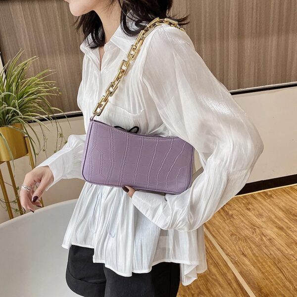 2021 2021 Trendy Chain Ladies Sling Armpit Bags Shoulder Bag Leather Women purses and handbags - Image 4