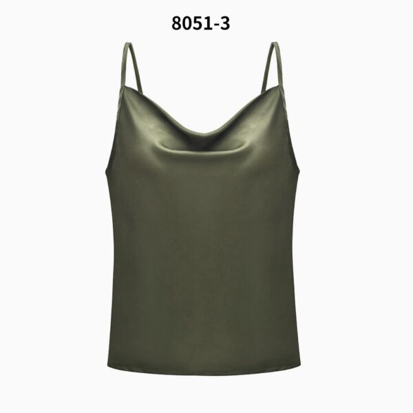 Wholesale Amazon Top Seller Solid Color Spaghetti Strap Sexy Sleeveless Vest Chiffon Blouses Women'S Tank Tops Ladies - Image 4