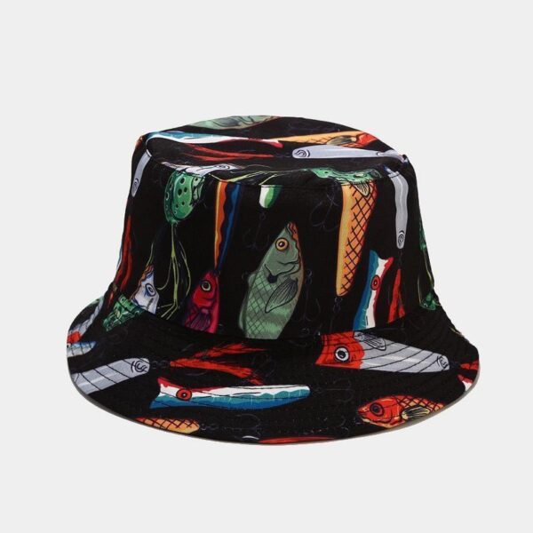 Spring Summer Cotton Shell Panama Whale Fishbone Bucket Hat Cartoon Animal Two Side Reversible Fashion Hat Sun Protection Cap - Image 4