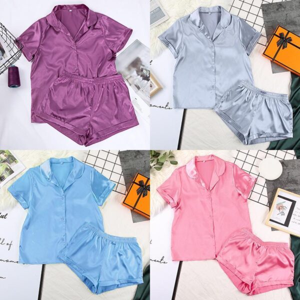 Customize Satin Pajamas For Women Set 2 piece Nightwear Set Women Silk Luxury Ladies Pajamas And Sleepwear