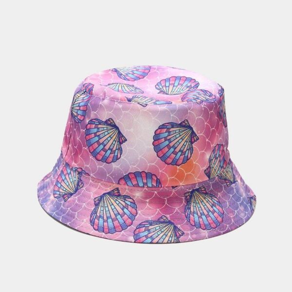 Spring Summer Cotton Shell Panama Whale Fishbone Bucket Hat Cartoon Animal Two Side Reversible Fashion Hat Sun Protection Cap - Image 2