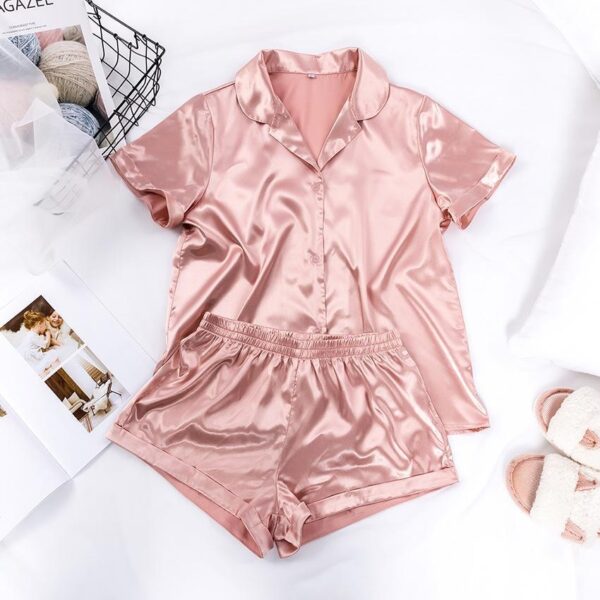 Customize Satin Pajamas For Women Set 2 piece Nightwear Set Women Silk Luxury Ladies Pajamas And Sleepwear - Image 5