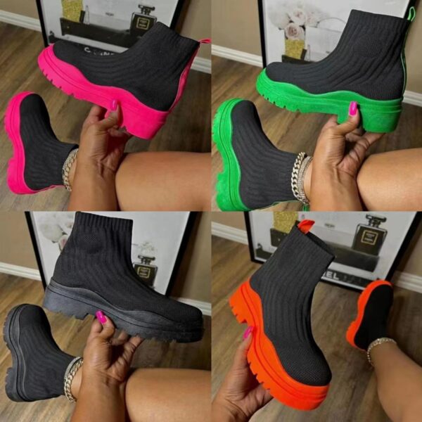 Seven colors Winter knitted shoes Ladies knit athletic shoes Ladies fashion hot selling winter shoes