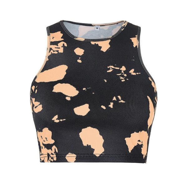 Summer Women Tie Dye Print Crop Top Ribbed Sexy Tank Top Ladies - Image 5