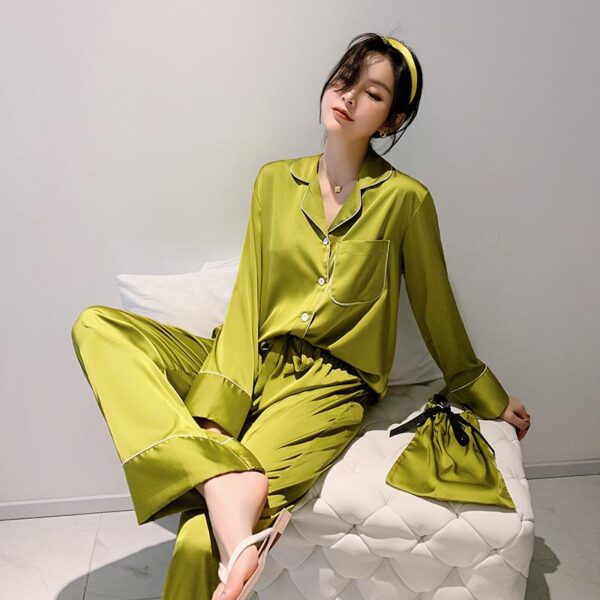 2022 wholesale fashion satin nightwear sleepwear pajamas - Image 6