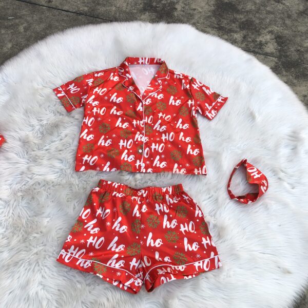 2022 christmas pyjamas print adult hoho pijamas sleep wear short sleeve christmas pajamas women's sleepwear - Image 3