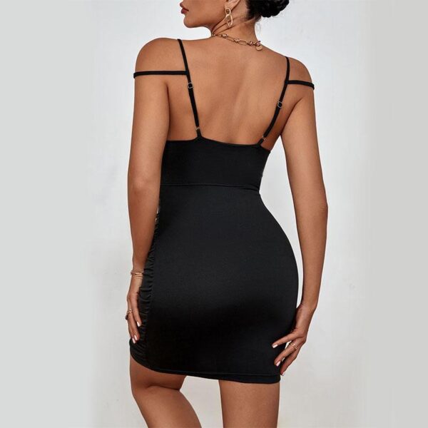 Summer Bodycon Dress Casual Women Ruched Sleeveless Backless Hollow Out Bandage Dress Prom Club Dress